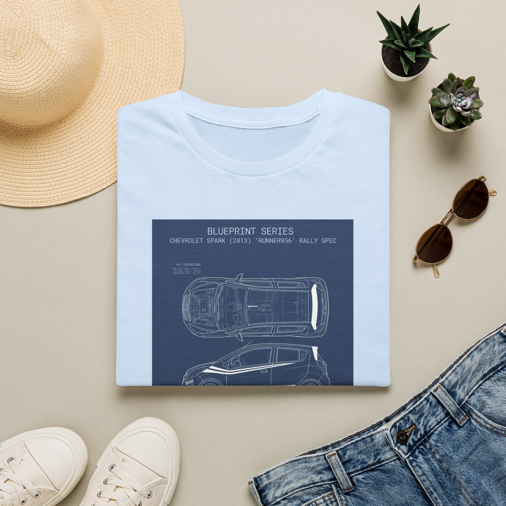 Runner956 Blueprint Series Car T-Shirt — Vintage Automotive Top-Down Diagram Tee