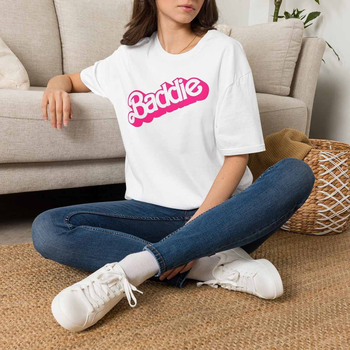 Baddie Graphic T-Shirt — Retro Pink Script Tee