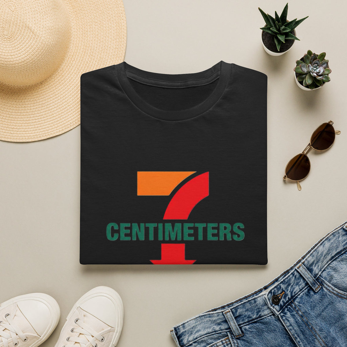 7 Centimeters Graphic T-Shirt — Bold Retro Number Tee