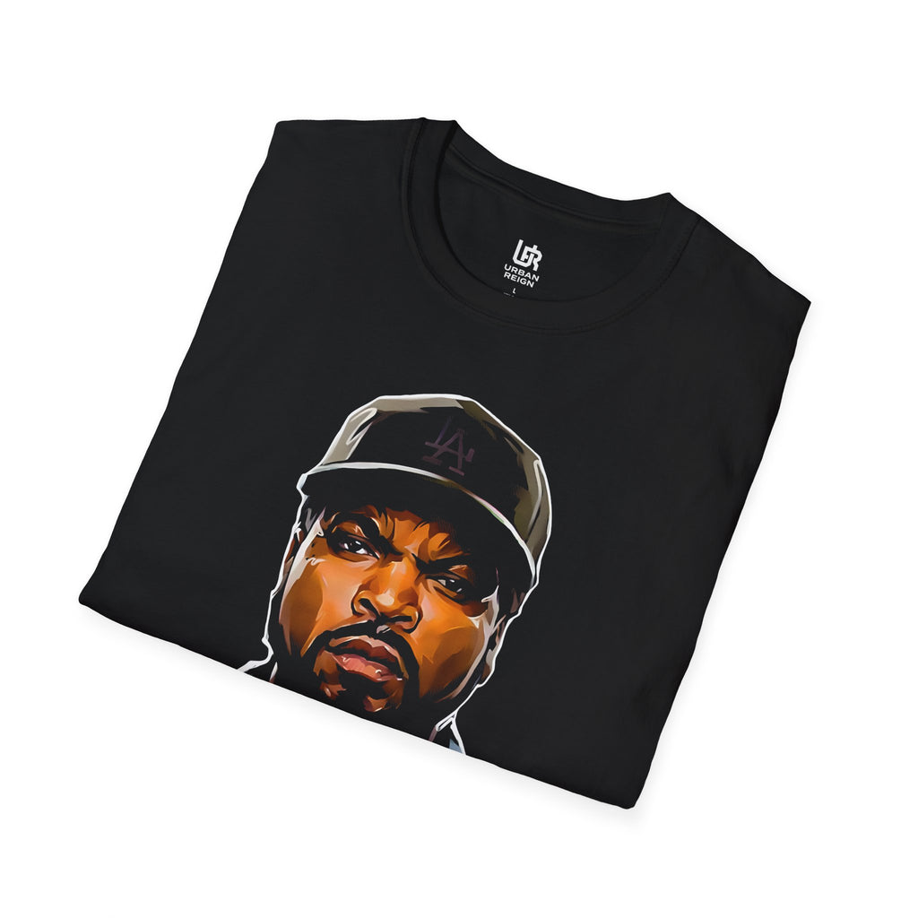 Portrait Graphic T-Shirt — 'Ice Cube' Script Design
