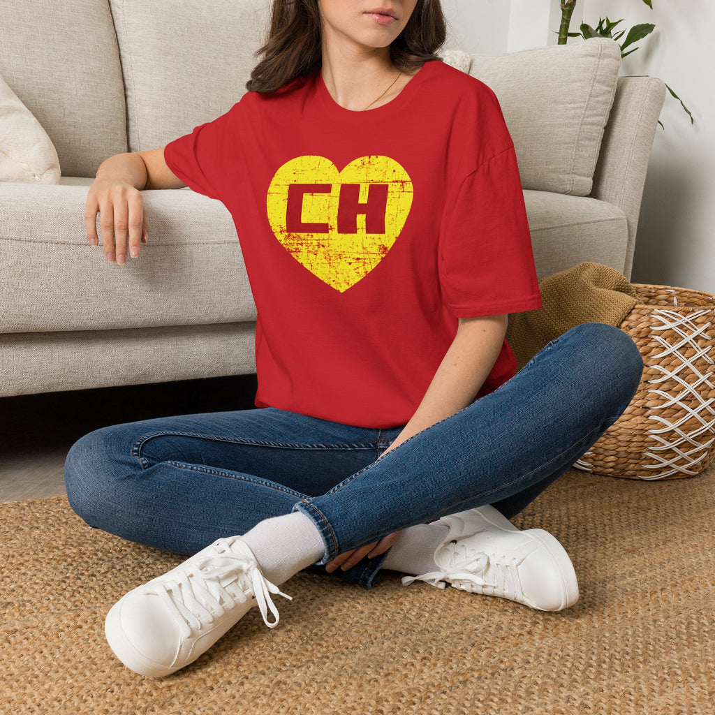 Chapulin Heart Graphic T‑Shirt — Retro Distressed Love Logo Tee