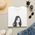 Portrait Graphic T‑Shirt — Soft Black & White Illustration
