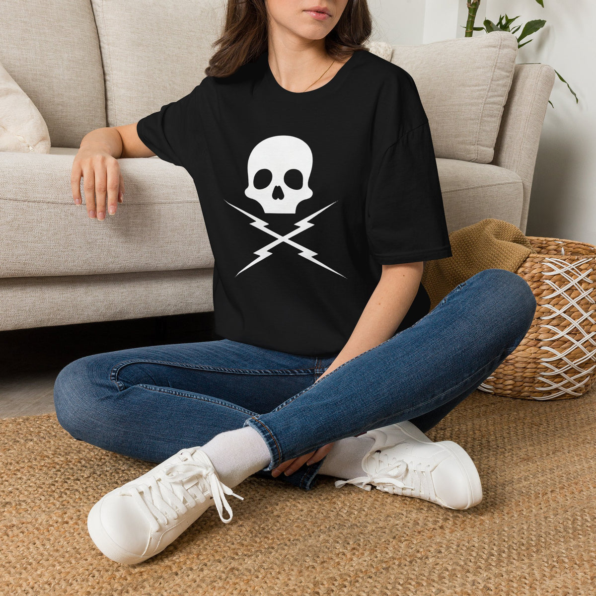 Skull & Lightning Graphic T-Shirt