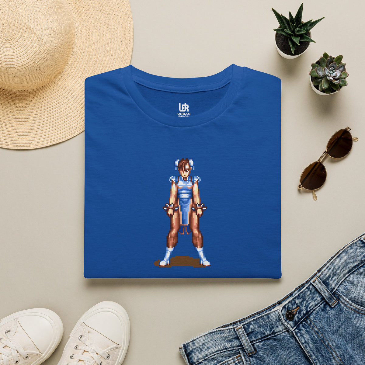 Retro Pixel ChunLi Graphic T-Shirt