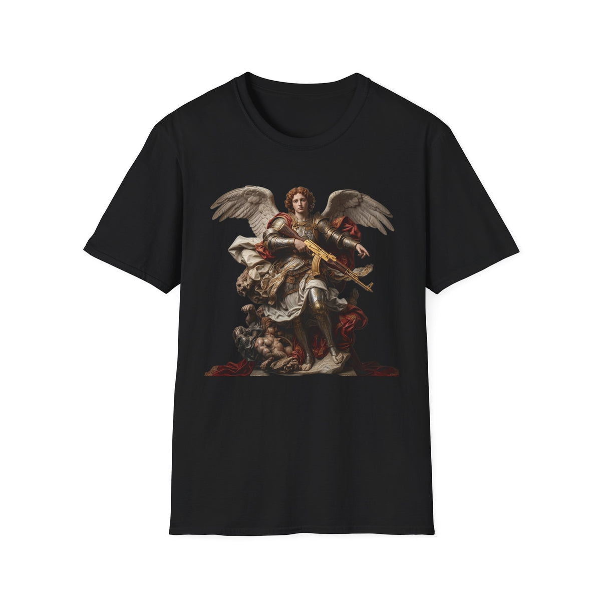 Archangel Michael T-Shirt — Baroque Angel with Golden Sword Graphic