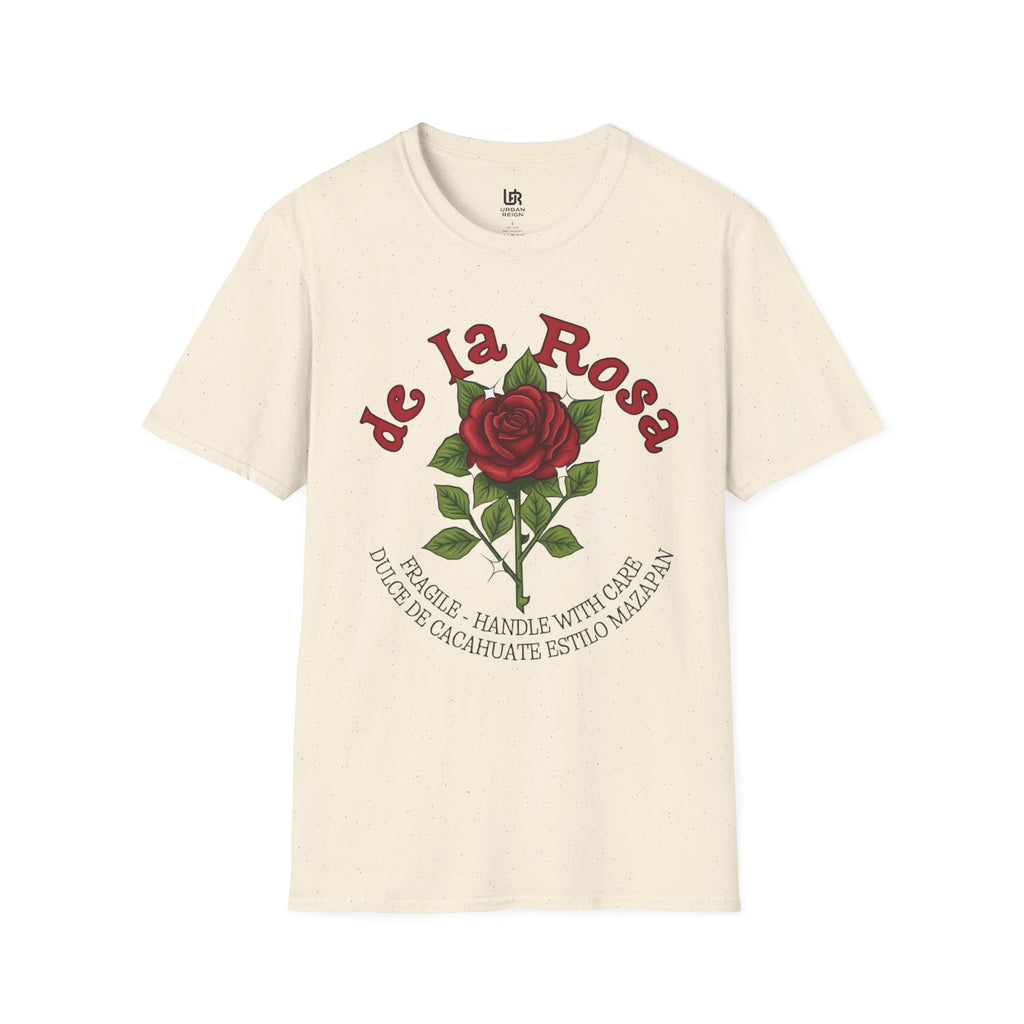 De la Rosa T-Shirt — Vintage Floral Graphic with Spanish Text