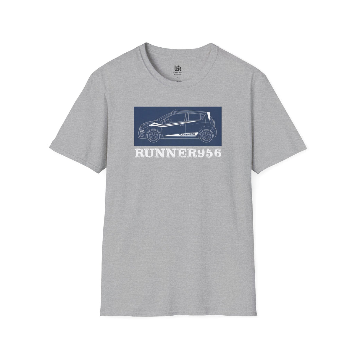Runner 956 Car Blueprint T-Shirt — Retro Racing Compact Hatch Design