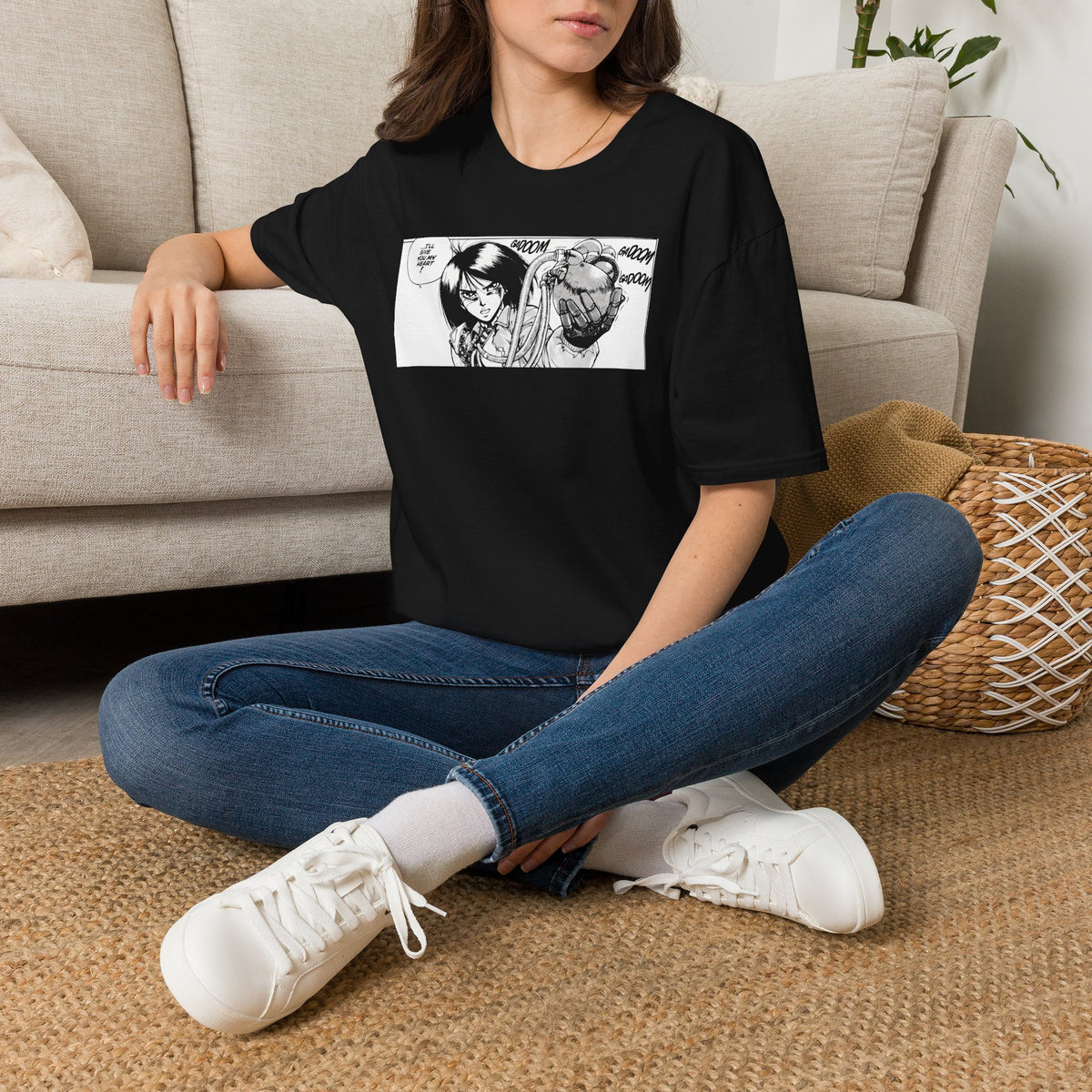 Manga Panel T-Shirt — 'It's My Problem' Black Graphic Tee
