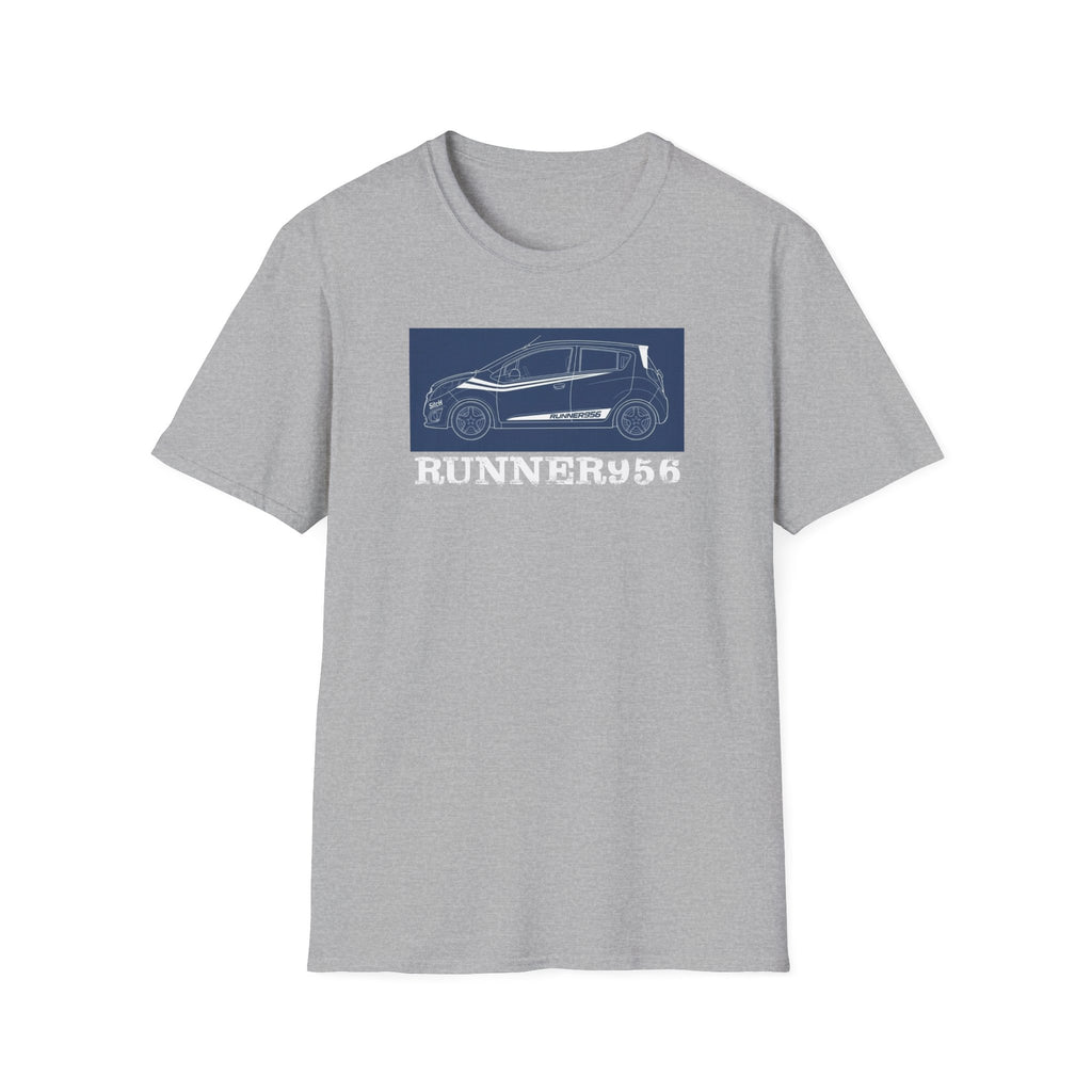 Runner 956 Car Blueprint T-Shirt — Retro Racing Compact Hatch Design