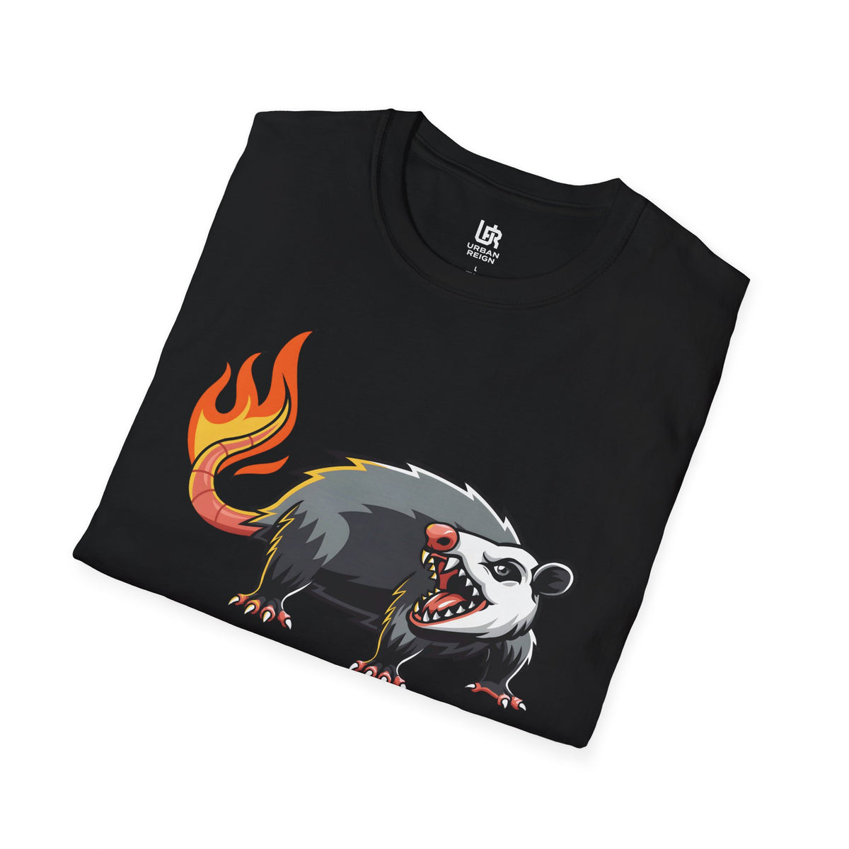Flaming Opossum Graphic T-Shirt — Punk Animal Art Tee