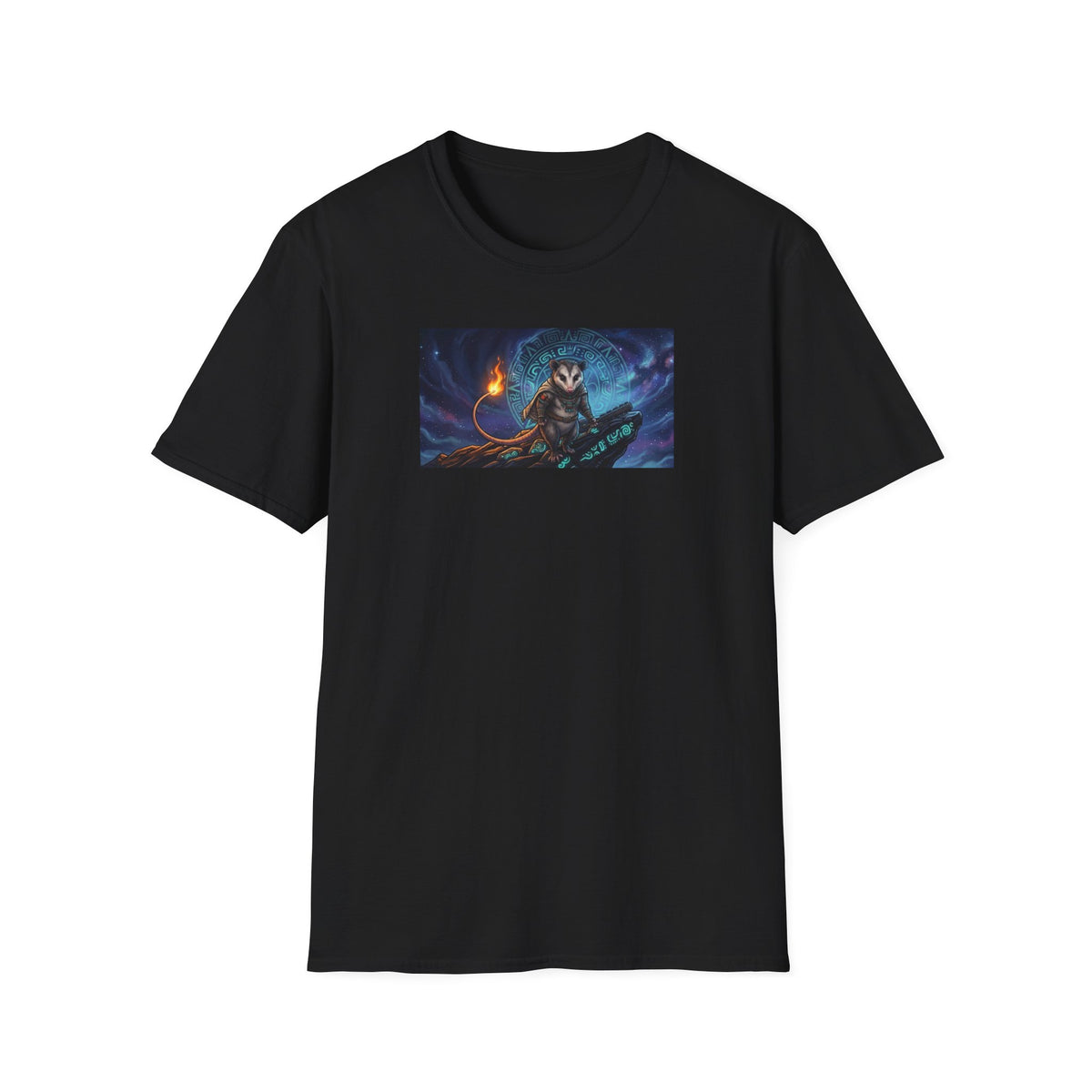 Mystic Owl Mage T-Shirt — Fantasy Night Sky Owl with Glowing Staff