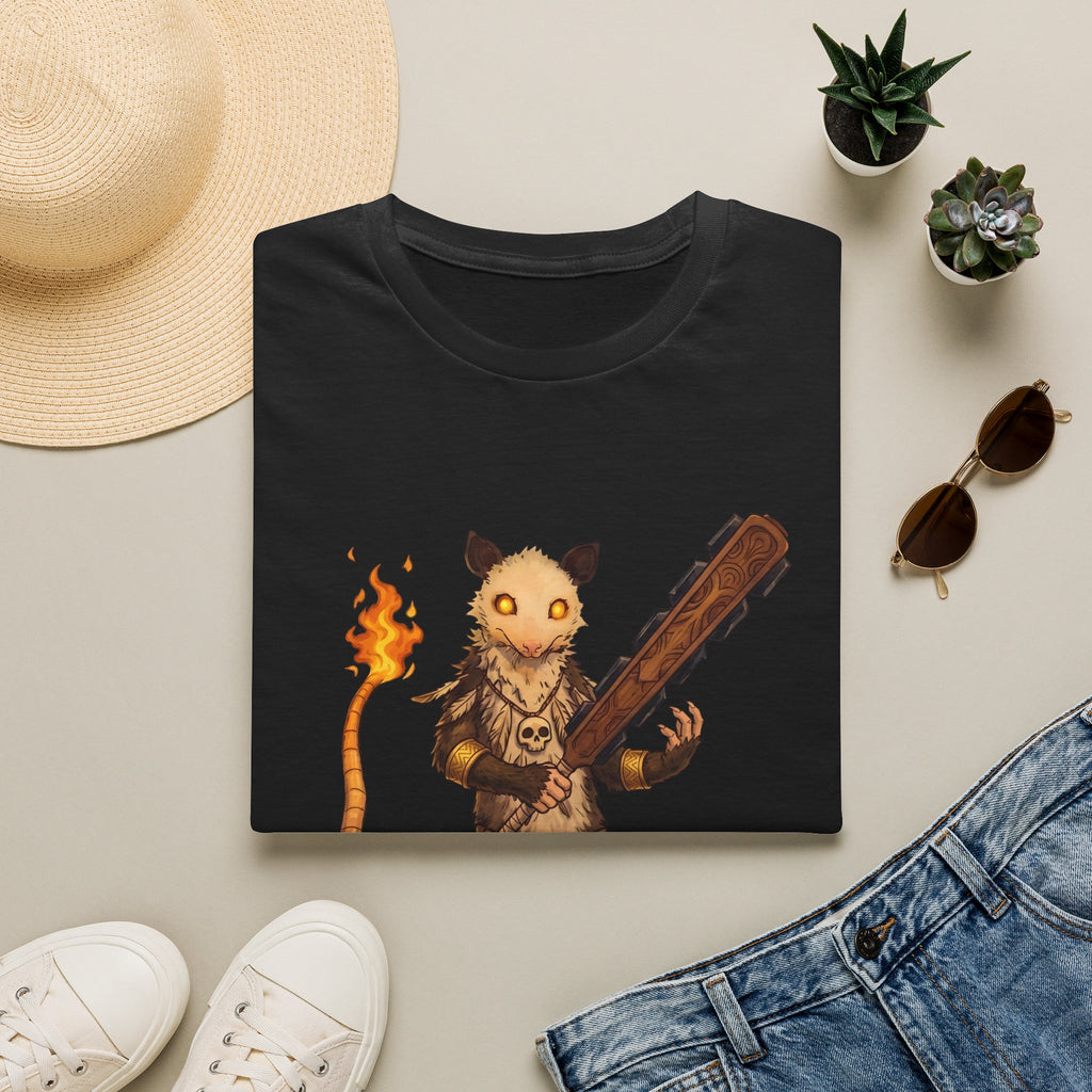 Tlacuache Warrior Graphic T-Shirt — Fiery Tail & Club Fantasy Tee