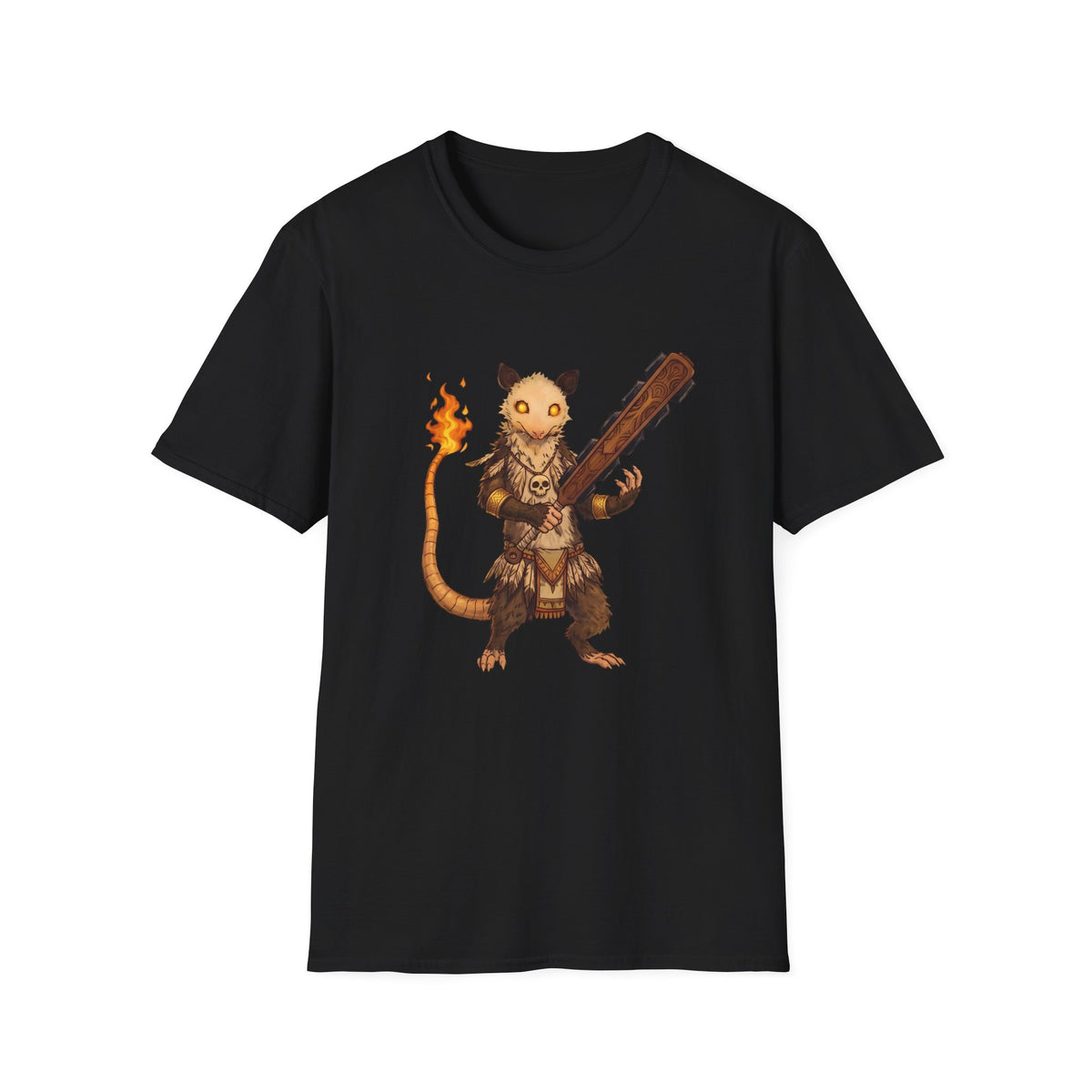 Tlacuache Warrior Graphic T-Shirt — Fiery Tail & Club Fantasy Tee
