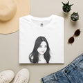 Portrait Graphic T‑Shirt — Soft Black & White Illustration