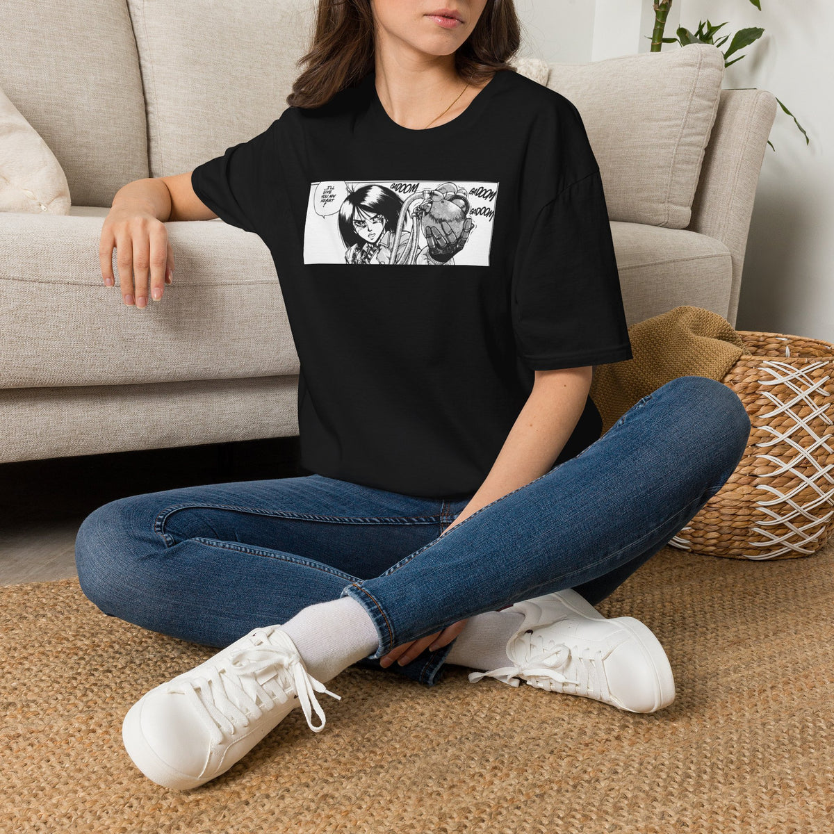 Manga Panel T-Shirt — 'It's My Problem' Black Graphic Tee